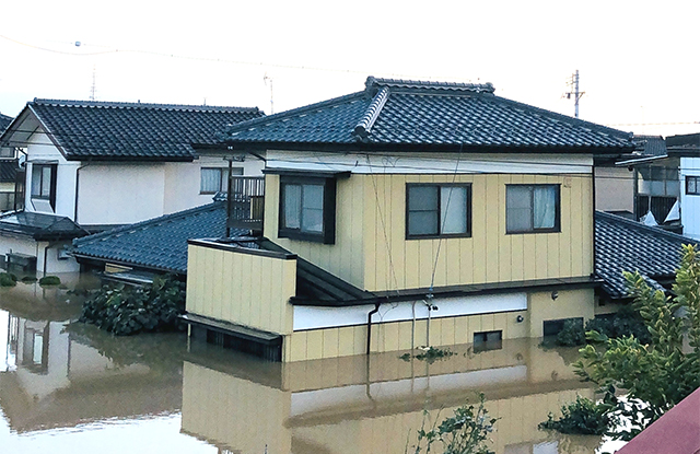 浸水した住宅